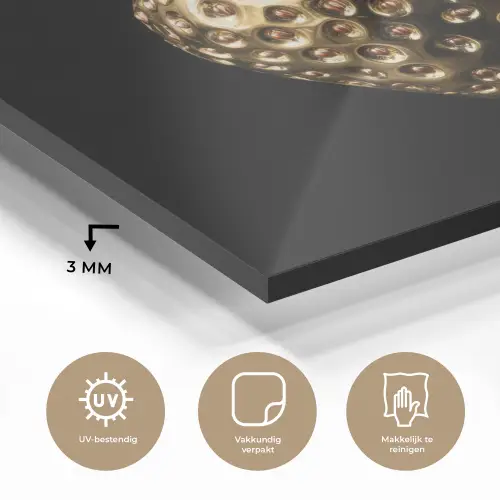 Aardbei - Goud - Zwart - Chrome plexiglas 5mm klein -sfeer2