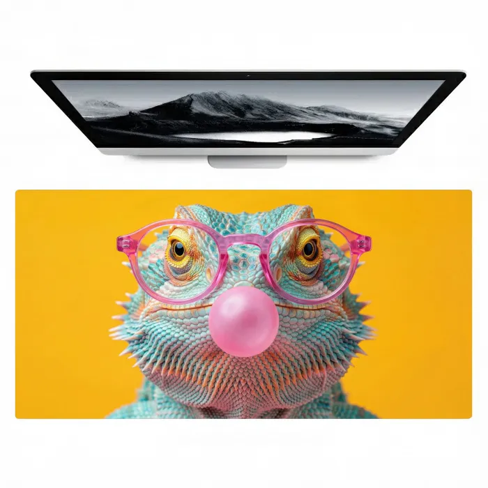 Kameleon - Kauwgom - Kleurrijk Muismat XXL klein -zzz3d