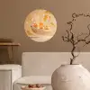 Peach - Eten - Taart - Oranje Wandcirkel behangsticker klein -sfeer1