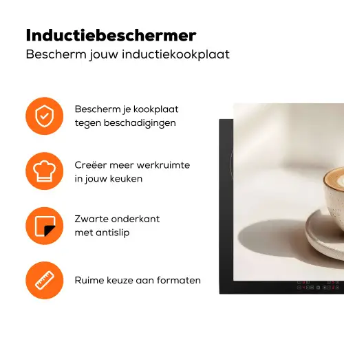 Cappuccino - Schuim - Schotel - Beige Inductie beschermer vinyl 3mm klein -zzzzzzz-td-ups