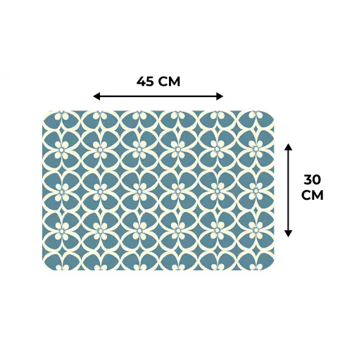 Patroon - Symmetrisch - Blauw Placemat vinyl groot 368 -specs