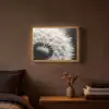 Paardenbloem - Zwart - Wit Light Box met batterij (Wandlamp) middel -sfeer4