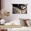Marmerlook - Zwart - Goud - Wit - Glitter - Marmer Wandkleed katoen klein -sfeer1