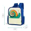 Slak - Regenboog - Kleurrijk Kinderrugzak - Blauw middel -productfoto_formaten