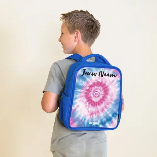 Tie dye - Abstract - Blauw - Roze Kinderrugzak - Blauw middel -sfeer2