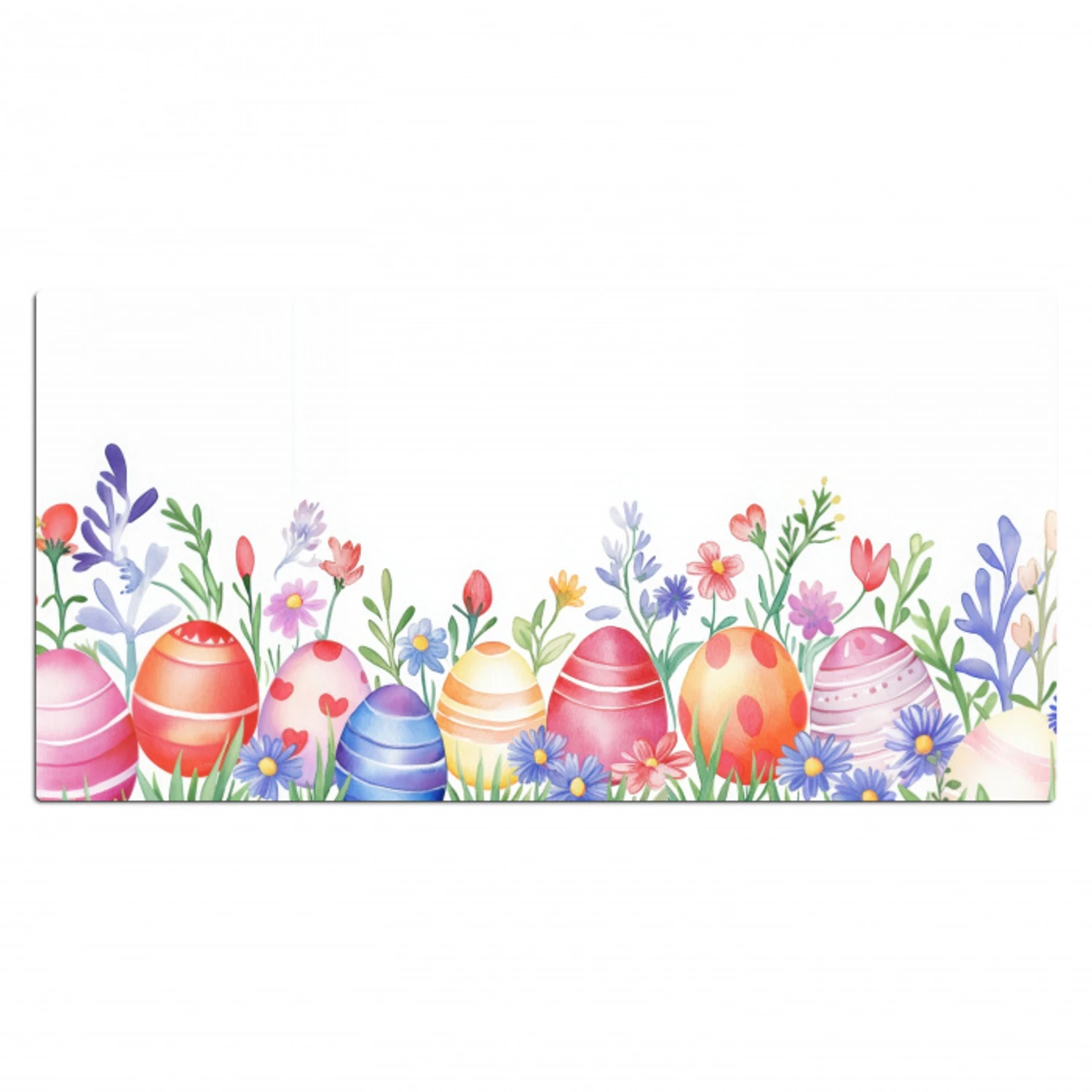 Bloementuin - Kleurrijk - Eieren Muismat XXL klein -3d_leeg