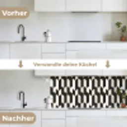 Bogen - Tegels - Marmer - Zwart - Wit keuken achterwand 2 middel 871 -voor-na_DE