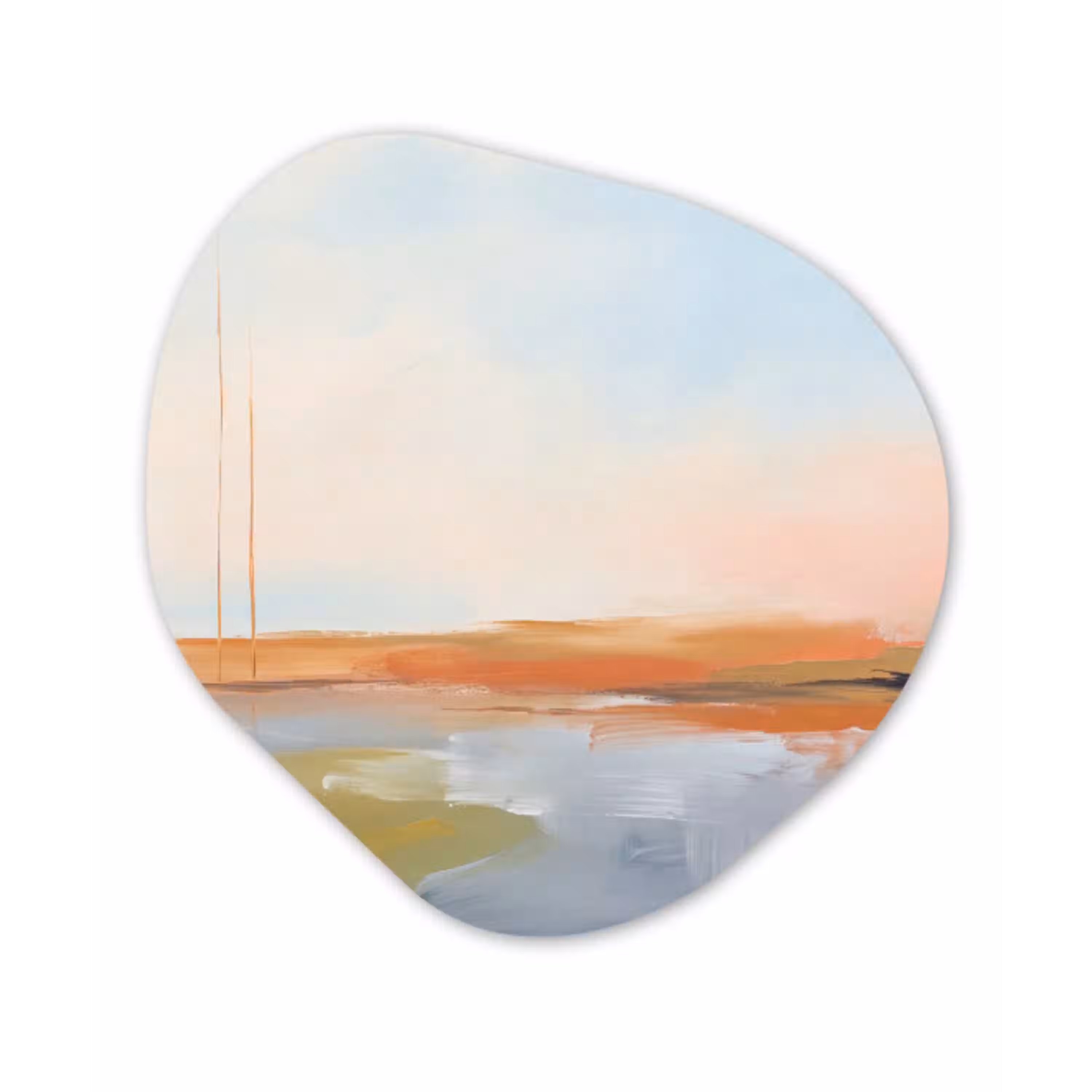 Abstract - Landschap - Horizon - Modern - Kleurrijk Wandcirkel Organisch Forex 3mm klein -3d