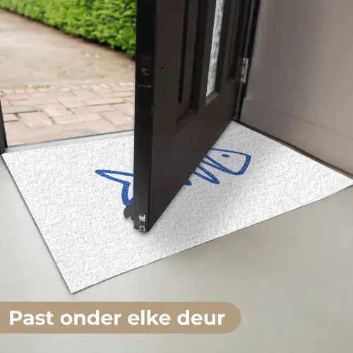 Vis - Minimalistisch - Blauw - Lijn Deurmat klein -USP_NL