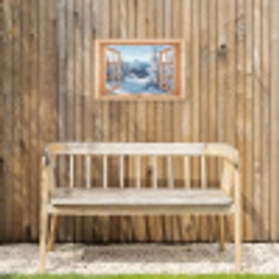 Doorkijk - Winterlandschap - Natuur - Berg - Bomen - Hout Tuinposter op houten frame 2 cm dik klein -sfeer4