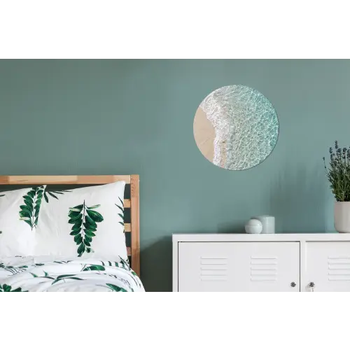 Kust - Zand - Blauw Wandcirkel aluminium klein -slaapkamer