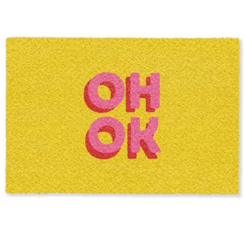 Oh ok - 3D - Geel - Roze Deurmat klein -zkaufland3d