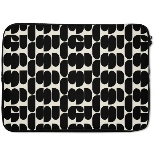 Modern - Patroon - Zwart laptophoes neopreen klein 279 -zkaufland3dotto