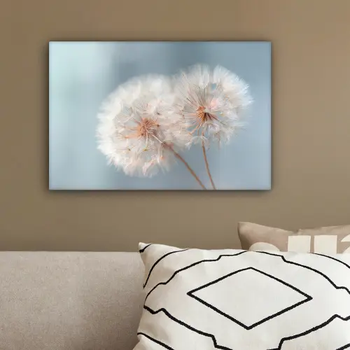 Paardenbloemen - Pluisjes - Wit canvas 2cm klein -sfeer3