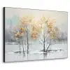 Winter - Bomen - Natuur - Acryl - Kunst Textielframe zwart klein -3d