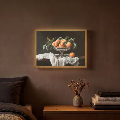 Stilleven - Perziken - Vintage Light Box met batterij (Wandlamp) middel -sfeer4
