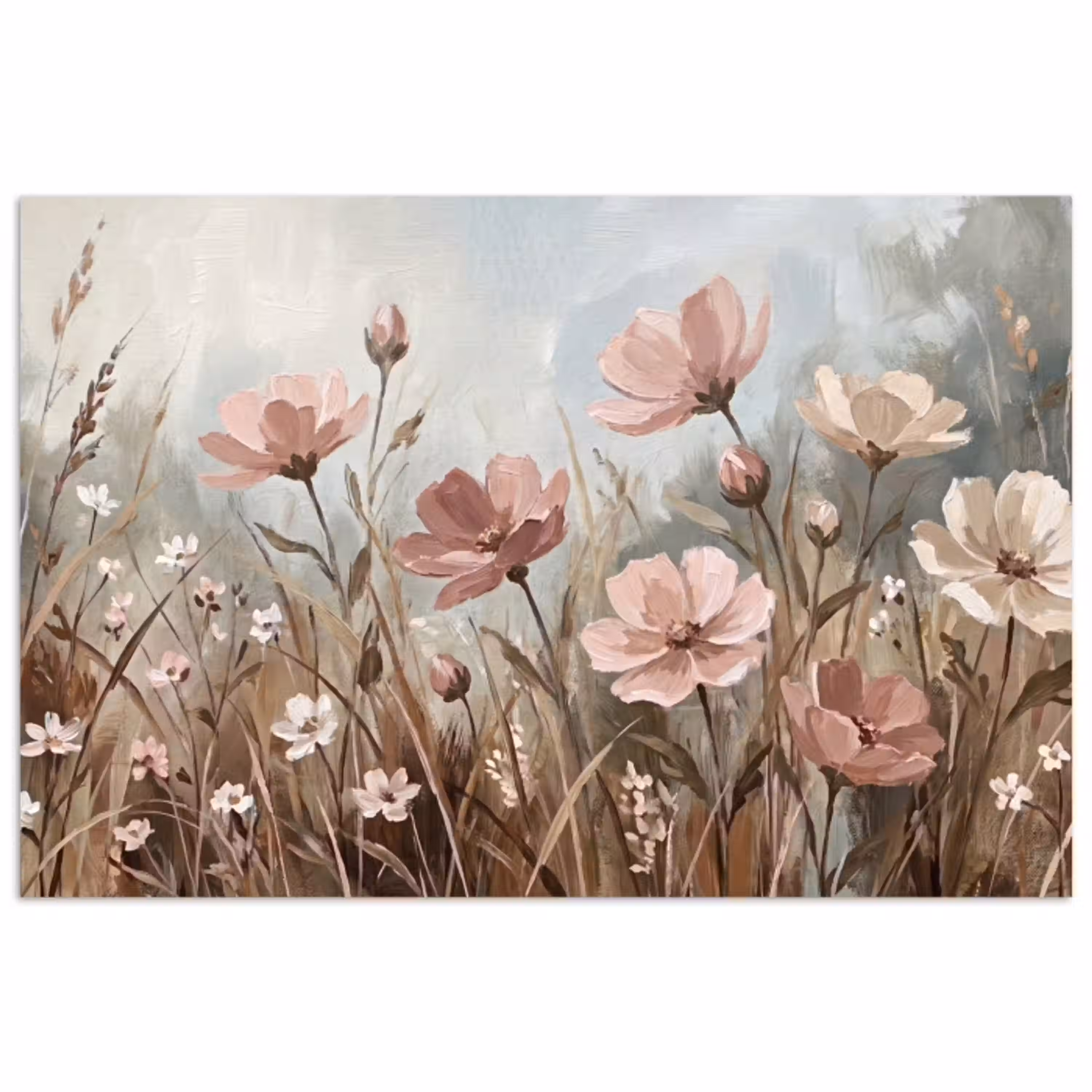 Bloemen - Botanisch - Schilderij - Pastel - Rustiek poster papier klein -3d