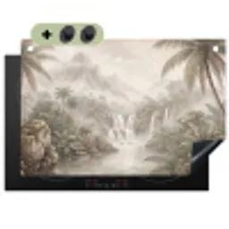 Jungle - Watervallen - Tropisch - Illustratie Inductie beschemer met haakjes klein -3d