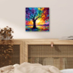 Boom - Landschap - Natuur - Abstract - Kleurrijk aluminium wit klein -sfeer3