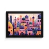 Fantasierijke stad - kleurrijk - Zon fotolijst zwart zonder passe partout klein -3d