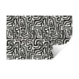 Grafisch - Lijnen - Zwart - Wit Muursticker klein 286 -3d