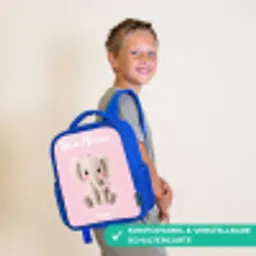 Olifant - Grijs - Baby - Slurf Kinderrugzak - Blauw middel -sfeer3_DE