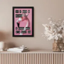 Flamingo - Roze - Vogel - Decoratie fotolijst zwart zonder passe partout klein -sfeer5