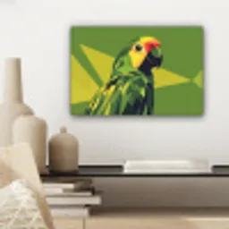 Papegaai - Groen - Snavel - Abstract canvas 2cm klein -sfeer6