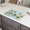 Bloesem - Bladeren - Lichtblauw Inductie beschermer vinyl 3mm klein -sfeer8