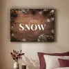 Sneeuw - Houtlook - Quote - Let it snow Textielframe zwart klein -sfeer1