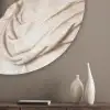 Klassiek - Marmer - Wijn Akoestische PET Vilt - Rond klein -sfeer5_closeup