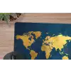 Wereldkaart - Goud - Donkerblauw muismat rubber klein -closeup