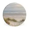 Zandstrand - Bewolkt - Duinen Wandcirkel aluminium klein -3d