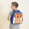 Dierenportret - Leeuw - kinderen Kinderrugzak - Blauw middel -sfeer2