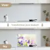 Lavendel - Vlinder - Bloemen keuken achterwand spatscherm klein -voor_na_NL