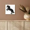 Zwart - Paard - Portret aluminium wit klein -sfeer4