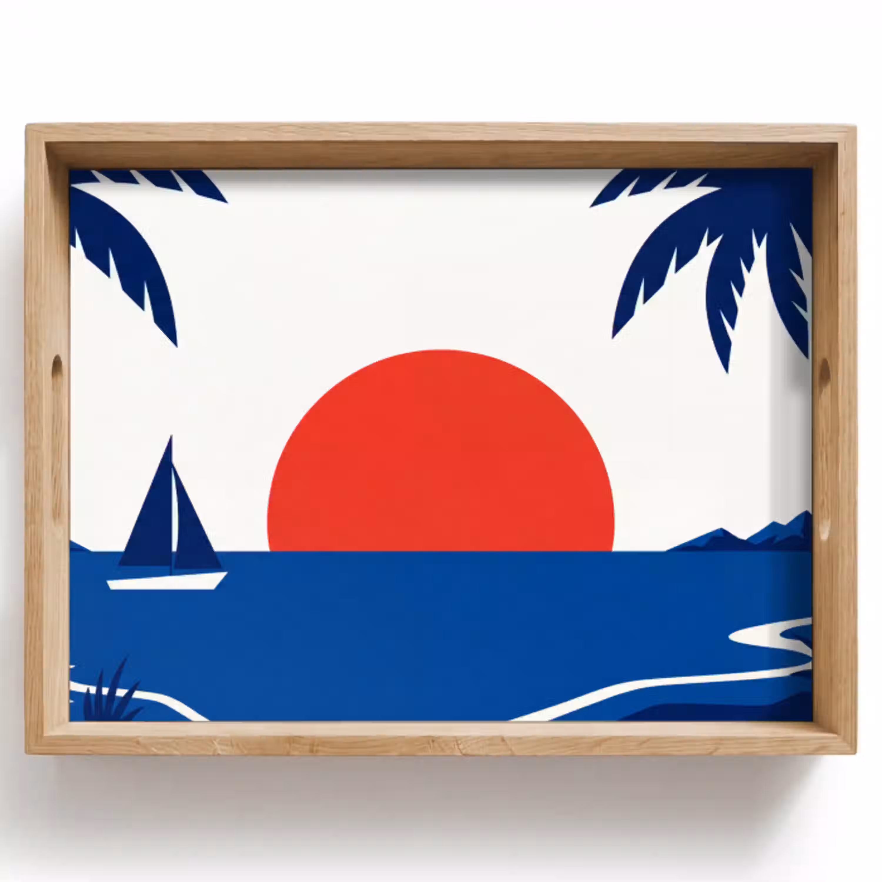 Zonsondergang - Zee - Palmboom - Tropisch - Modern Dienblad Rechthoek middel -z3d_shopping