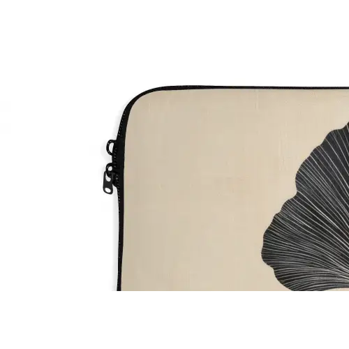 Bladeren - Minimalistisch - Zwart laptophoes neopreen klein -detail