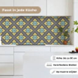 Design - Ruit - Bloemen - Grijs keuken achterwand 2 middel 871 -sfeer4_DE