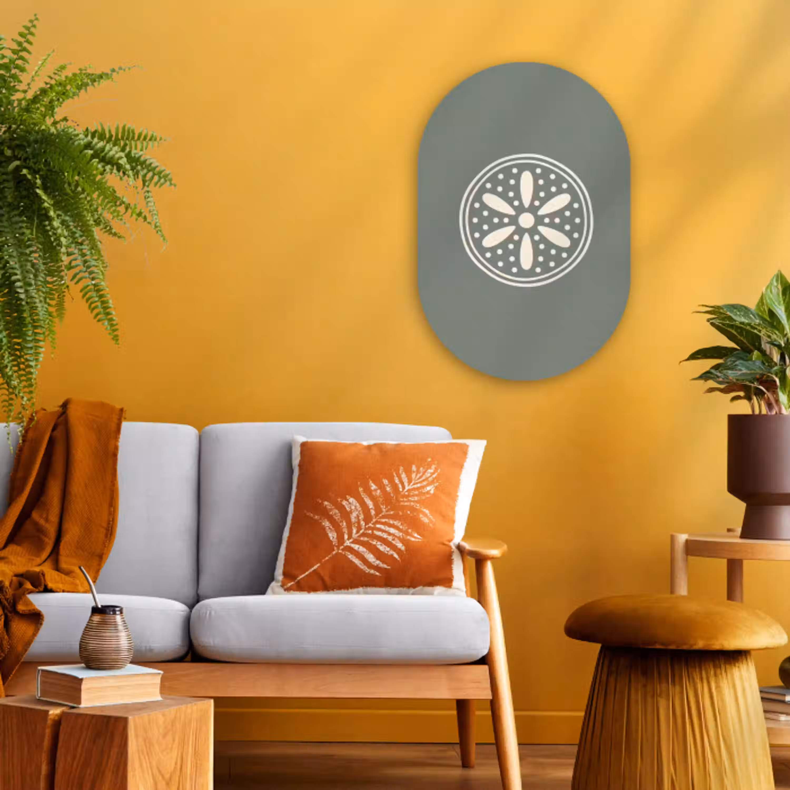 Patroon - Cirkel - Abstract - Groen - Decoratie Wandcirkel Ovaal Forex klein -sfeer4