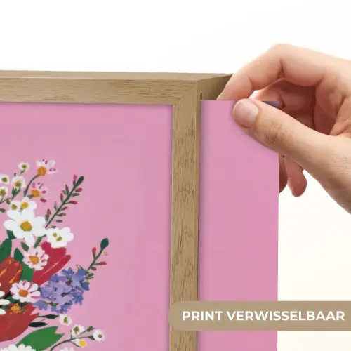 Bloemen - Quote - Kaartje - Kleurrijk Light Box met batterij (Wandlamp) middel -USP_websiteprintNL