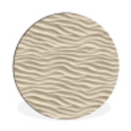 Zand - Golven - Beige Wandcirkel aluminium klein 190 -3d