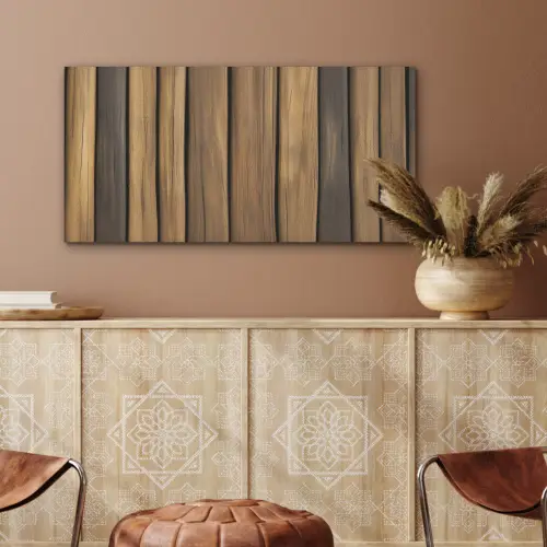 Hout - Planken - Natuurtinten PET vilt middel -sfeer4