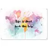 Pastelkleuren - Quote - Sierletters tuinposter los doek groot -3d