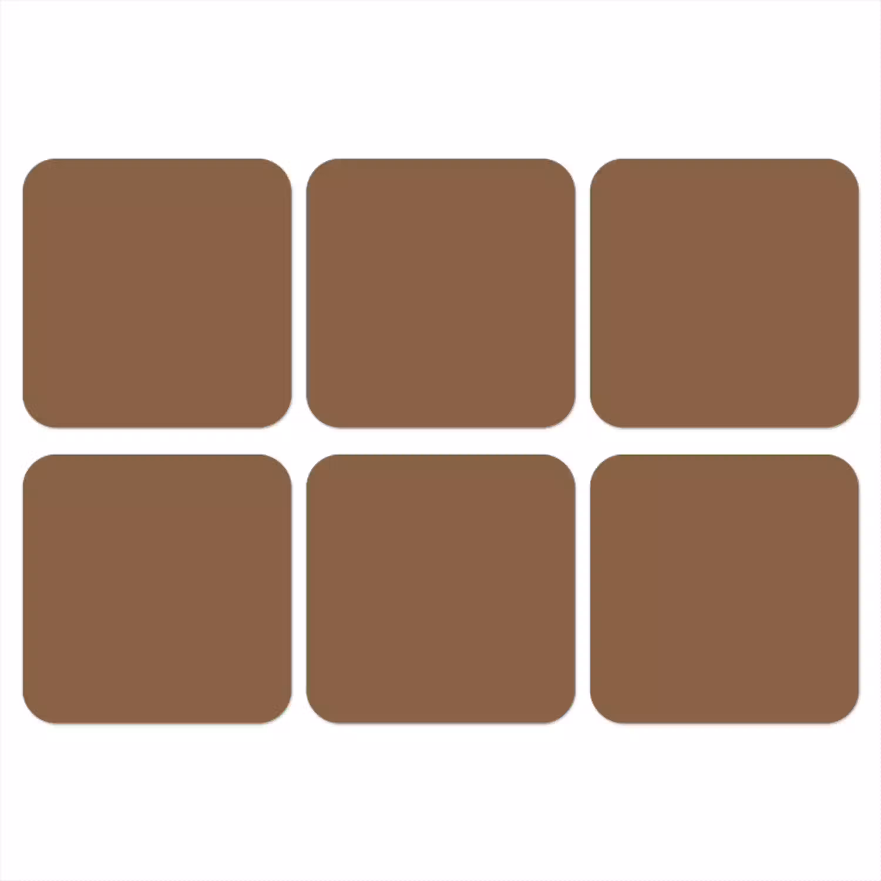Soft - Walnut - Bruin onderzetter kurk middel 366 -3d