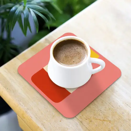 Ketchup - Fles - Rood - Minimalistisch onderzetter kurk middel -sfeer5