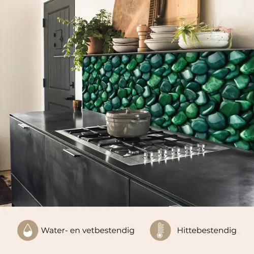 Groen - Glanzende - Kiezels keuken achterwand 2 middel 871 -usp_NL