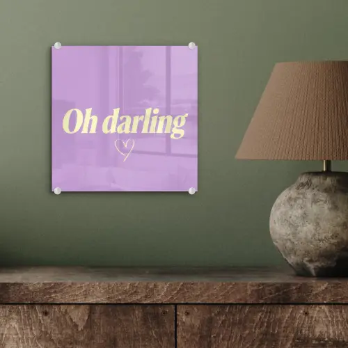 Oh darling - Hart - Paars plexiglas 5mm klein -sfeer3