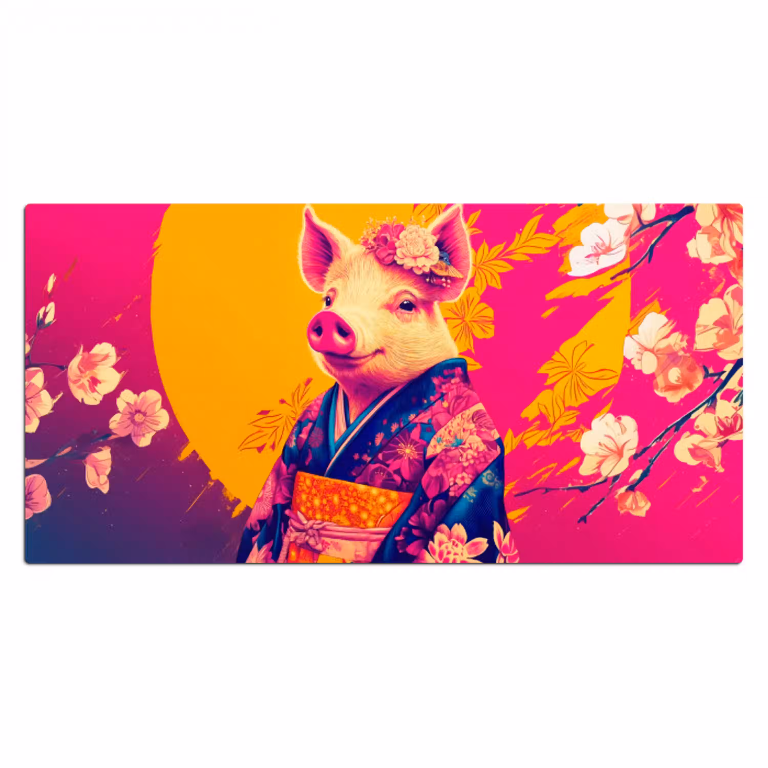 Varken - Bloemkroon - Kimono - Abstract Muismat XXL klein -3d_leeg