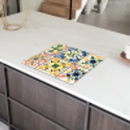Spaans - Tegels - Keramiek - Bloemen Inductie beschermer vinyl 3mm middel -sfeer8